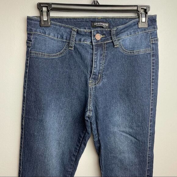Fashion Nova Dark Wash Skinny Jeans High Waisted Cotton Blend Spandex size 7 - Picture 6 of 11